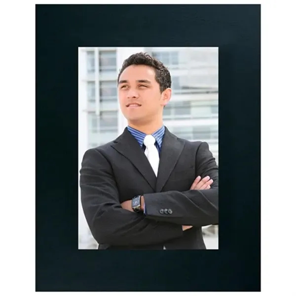 Black color option for 4" X 6" Leatherette Photo Frame With Custom Imprint