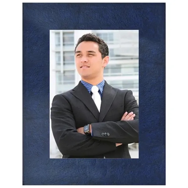 Navy Blue color option for 4" X 6" Leatherette Photo Frame With Custom Imprint