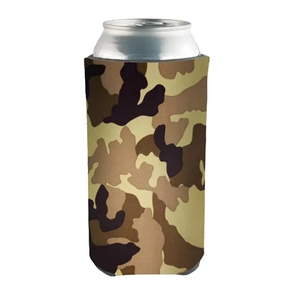 Camo color option for 16 Oz Tall Boy Pocket Can Coolie   3 Side Imprint Included!