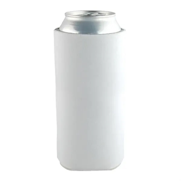 White color option for 16 Oz Tall Boy Pocket Can Coolie   3 Side Imprint Included!