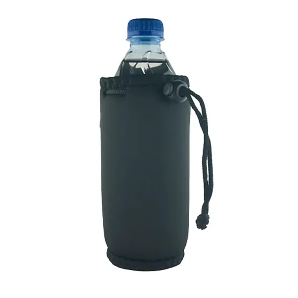 Black color option for Bottle Coolie With Drawstring & Clip