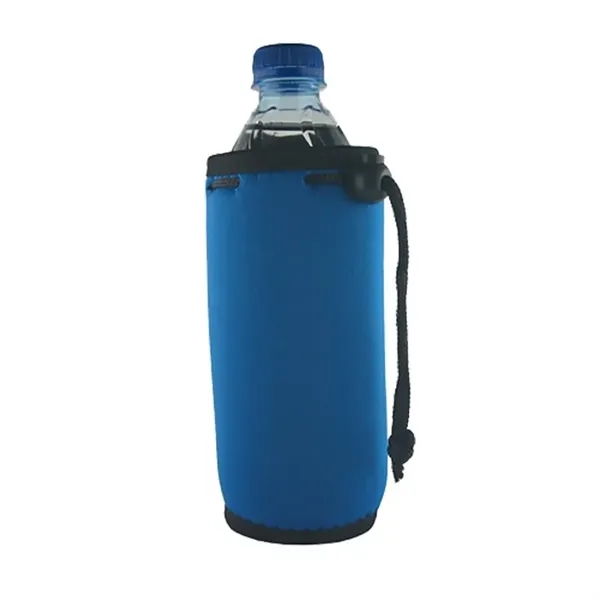 Blue color option for Bottle Coolie With Drawstring & Clip