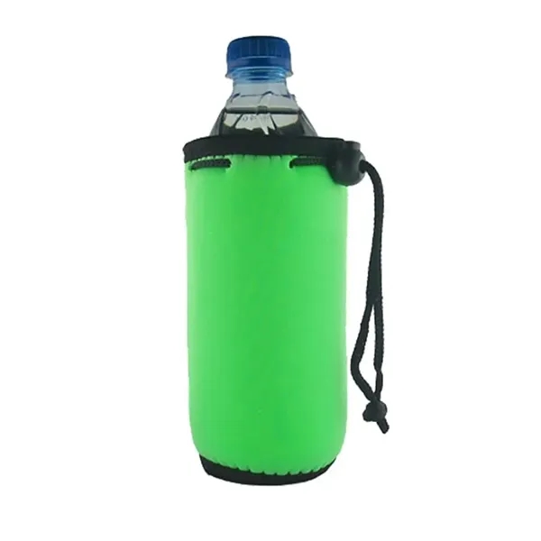 Lime Green color option for Bottle Coolie With Drawstring & Clip