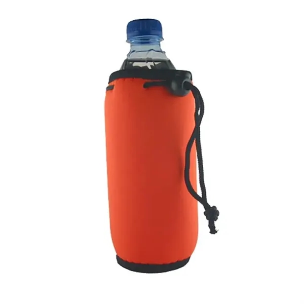Orange color option for Bottle Coolie With Drawstring & Clip