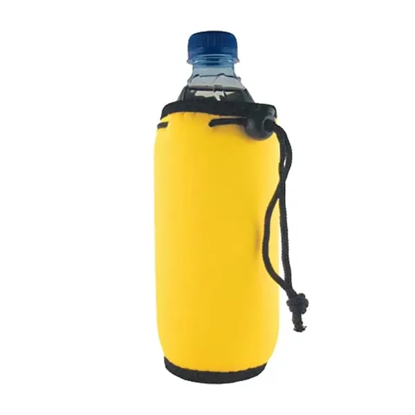 Yellow color option for Bottle Coolie With Drawstring & Clip