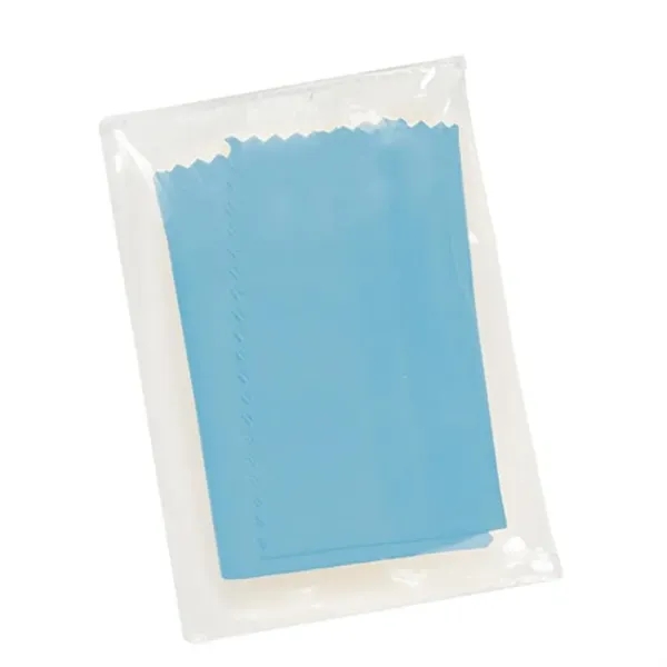 Light Blue color option for Microfiber Cleaning Cloth W/Pouch
