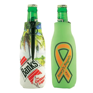 Photo of Zippered Bottle Beverage Insulator With 3 Sided Imprint