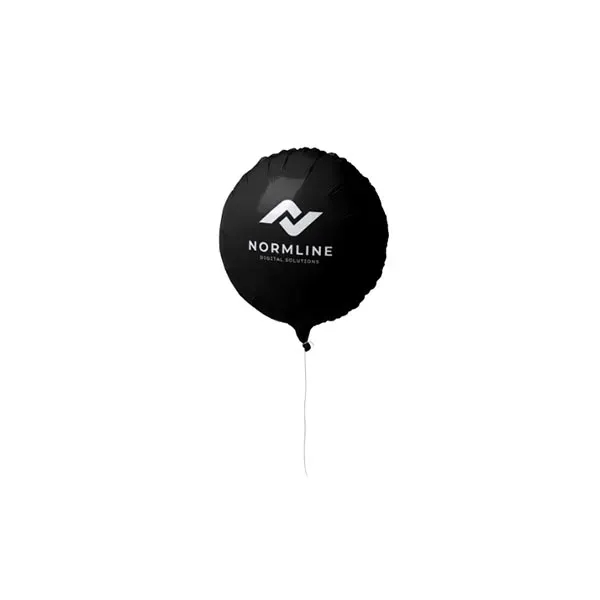 Black color option for 18" Circular Mylar Balloon 1 Color 1 Side