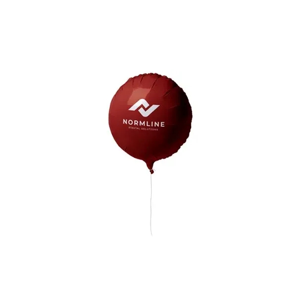 Red color option for 18" Circular Mylar Balloon 1 Color 1 Side
