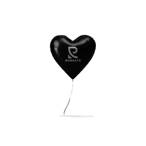 Black color option for 18" Heart Shaped Mylar Balloon 1 Color 1 Side