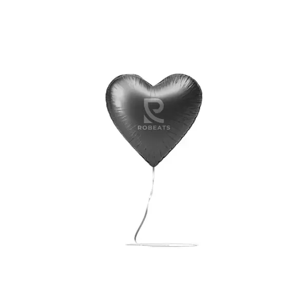 Silver color option for 18" Heart Shaped Mylar Balloon 1 Color 1 Side