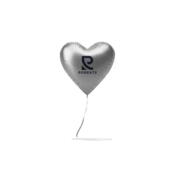 White color option for 18" Heart Shaped Mylar Balloon 1 Color 1 Side