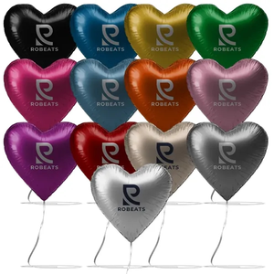 Photo of 18" Heart Shaped Mylar Balloon 1 Color 1 Side
