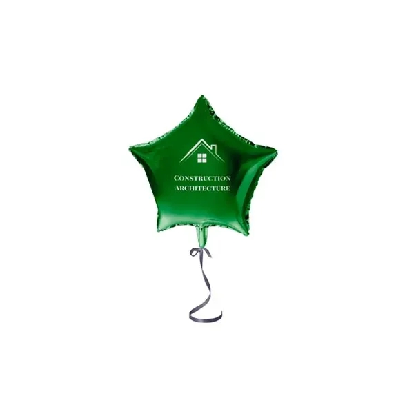 Green color option for 18" Star Shaped Mylar Balloon 1 Color 1 Side