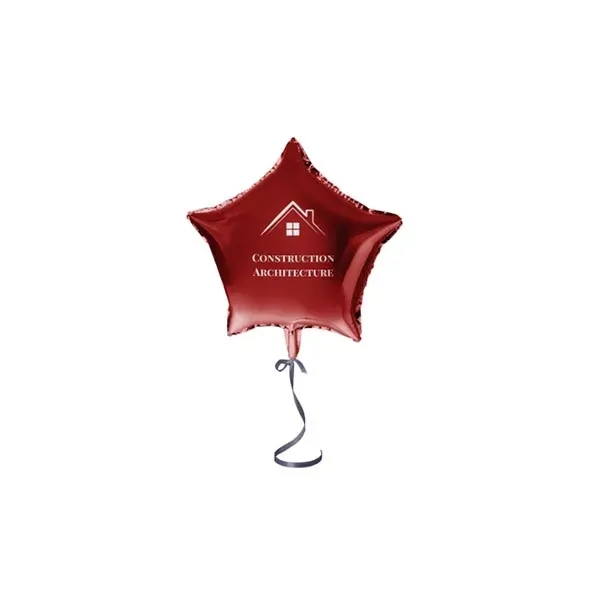 Red color option for 18" Star Shaped Mylar Balloon 1 Color 1 Side