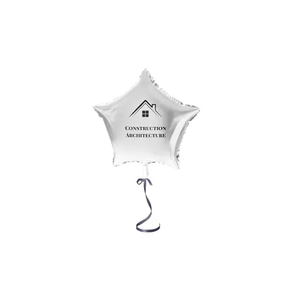 White color option for 18" Star Shaped Mylar Balloon 1 Color 1 Side