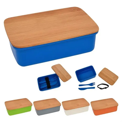 Main photo of Wheat Lunch Set With Bamboo Lid