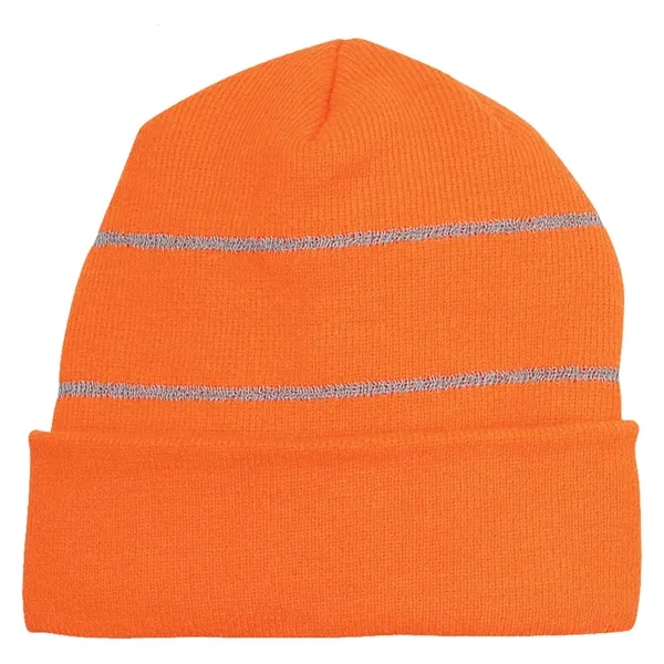 Neon Orange color option for Knitted Beanie With Reflective Straps