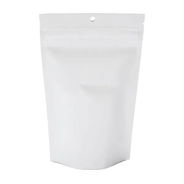 White color option for 14 Gram Child Resistant Pouch / Exit Bag 5 1/8" X 2 1/2" X 8