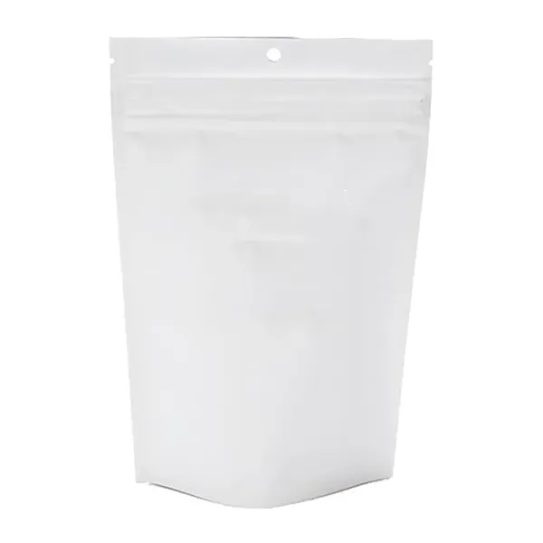 White color option for 28 Gram Child Resistant Pouch / Exit Bag 5 7/8" X 2 1/2" X 9