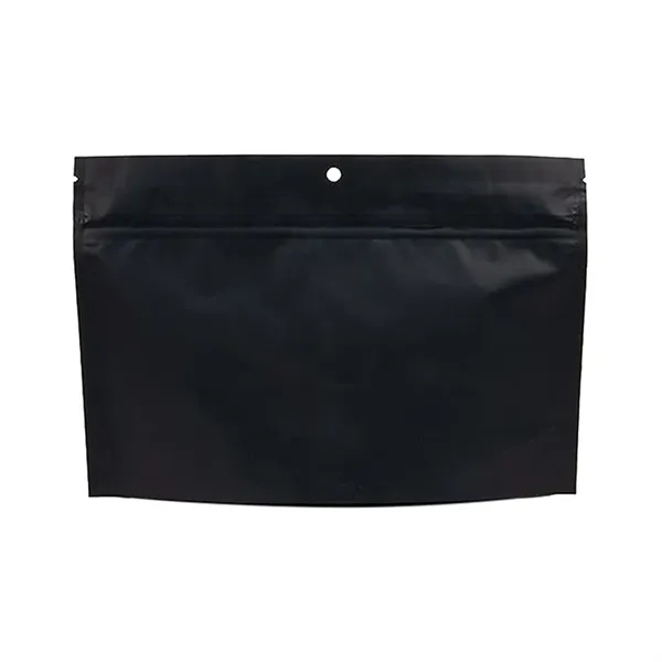 Black color option for 28 Gram Child Resistant Pouch / Exit Bag 9" X 2 7/16" X 6"