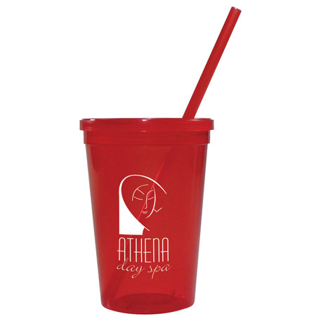 Ruby color option for 16 Oz. Jewel Tumbler W/ Lid & Straw
