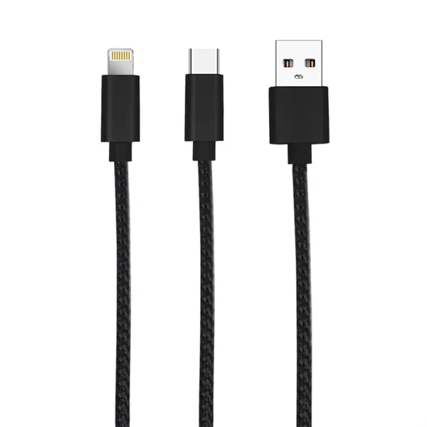 Black color option for Flex Charge Duo Usb C & Lightning Cable
