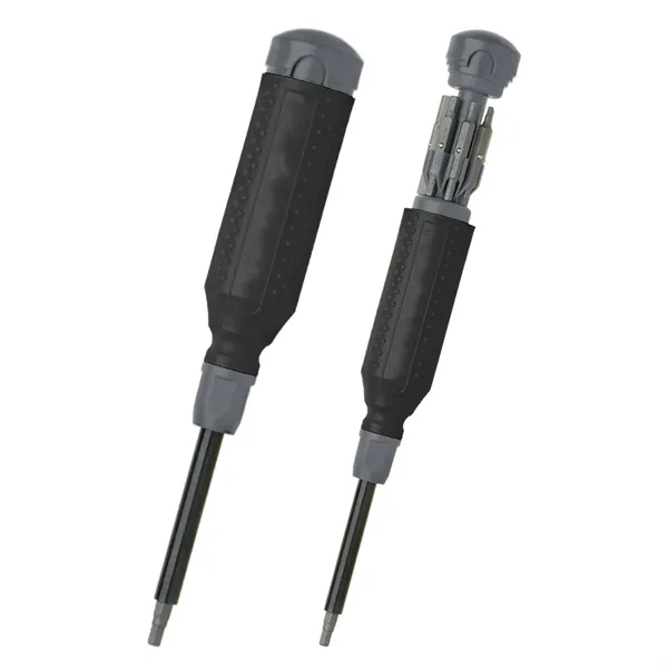 Black With Gray color option for 15 In 1 Multi Bit Screwdriver