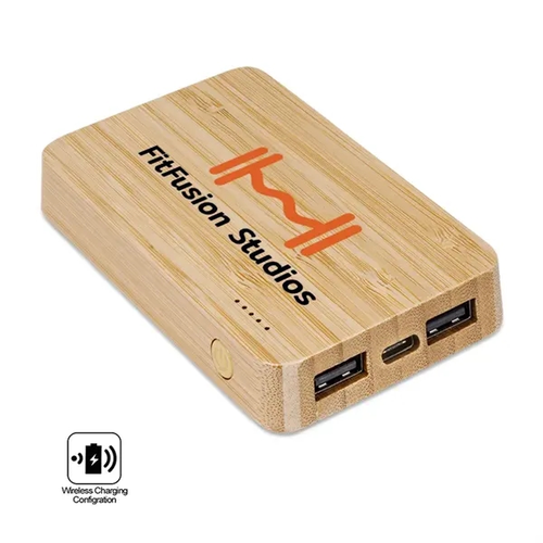 Main photo of Eco Green Bamboo Wireless Power Bank 5000
