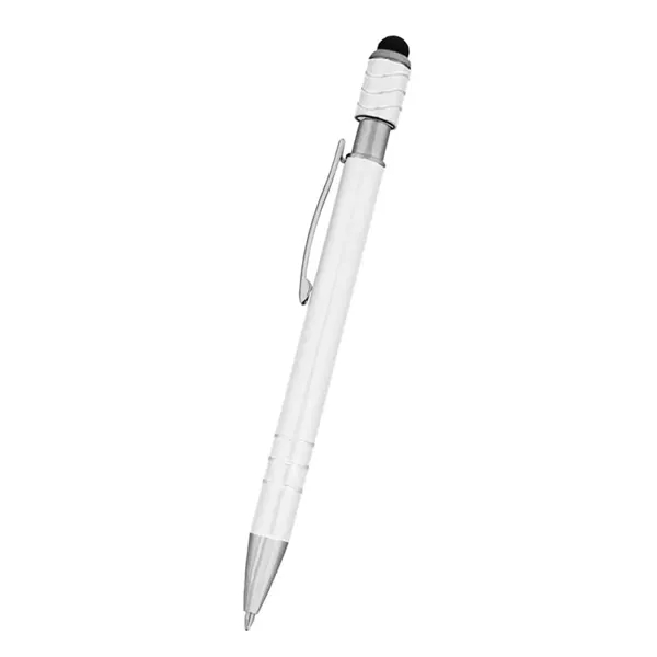 Metallic White color option for Spin Top Pen With Stylus