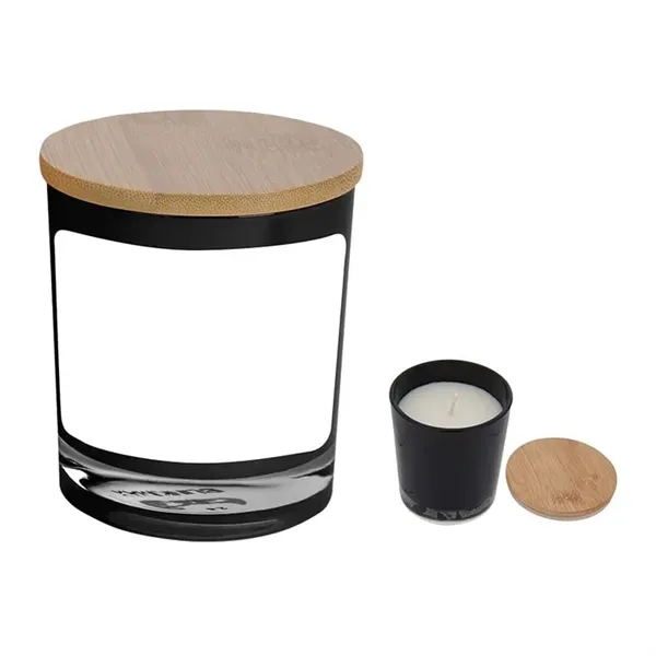 Black color option for Bamboo Candle With Full Color Label