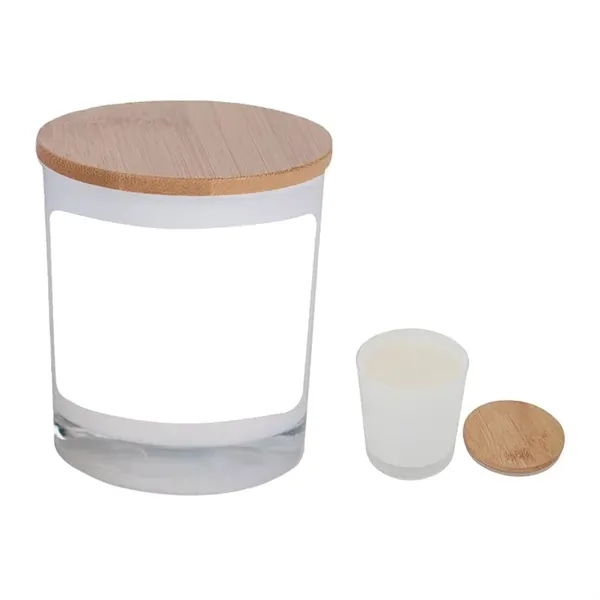 White color option for Bamboo Candle With Full Color Label