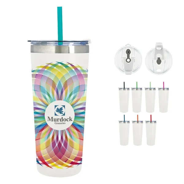 Orange Straw color option for 24 Oz. Full Color Core Series Tumbler