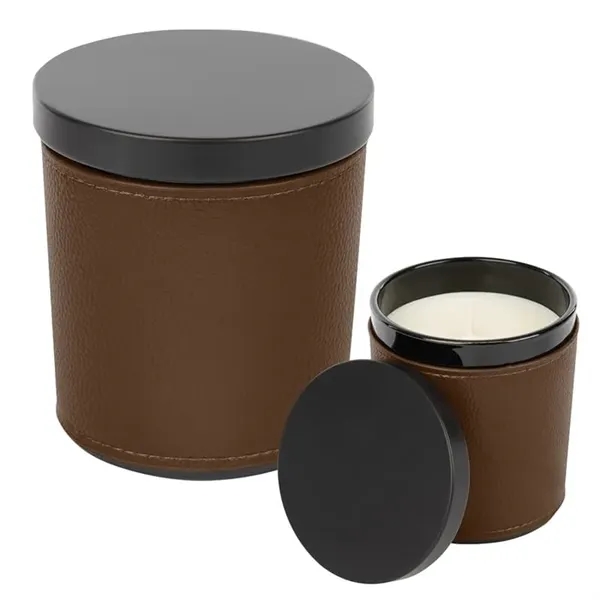 Brown color option for Vanilla Scented Candle With Leatherette Sleeve