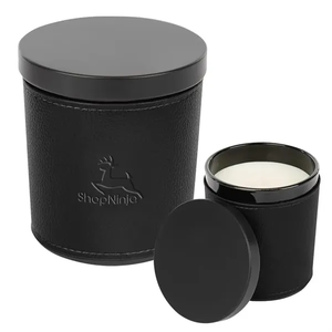 Photo of Vanilla Scented Candle With Leatherette Sleeve