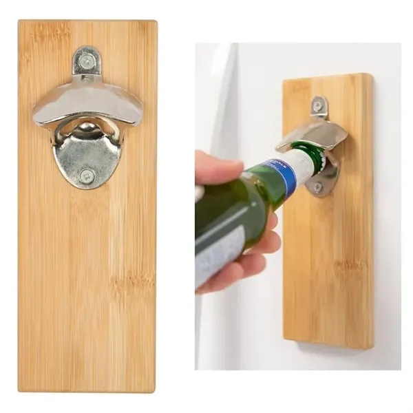 Natural color option for Bamboo Wall Mounted Bottle Opener