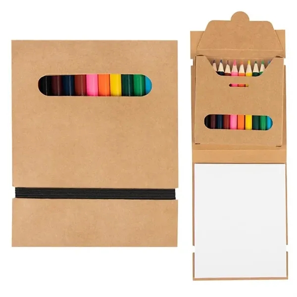 Natural color option for 12 Piece Colored Pencil Set With Kraft Paper