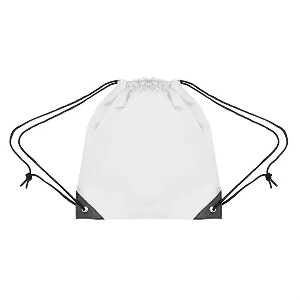 White color option for Youth Polyester Drawsting Bag