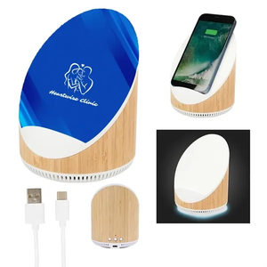 Photo of Light Up Bamboo Speaker & Wireless Charger