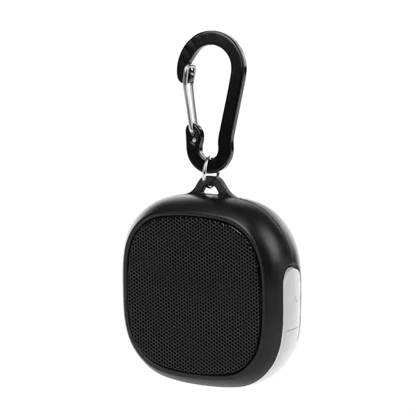 Black With White color option for Mini Waterproof Speaker With Carabiner
