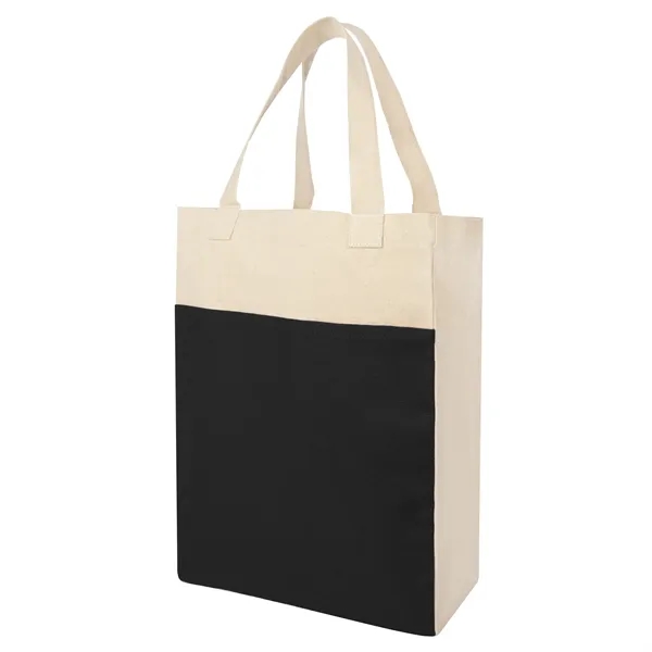 Black With Natural color option for Canvas Shopper Tote Bag