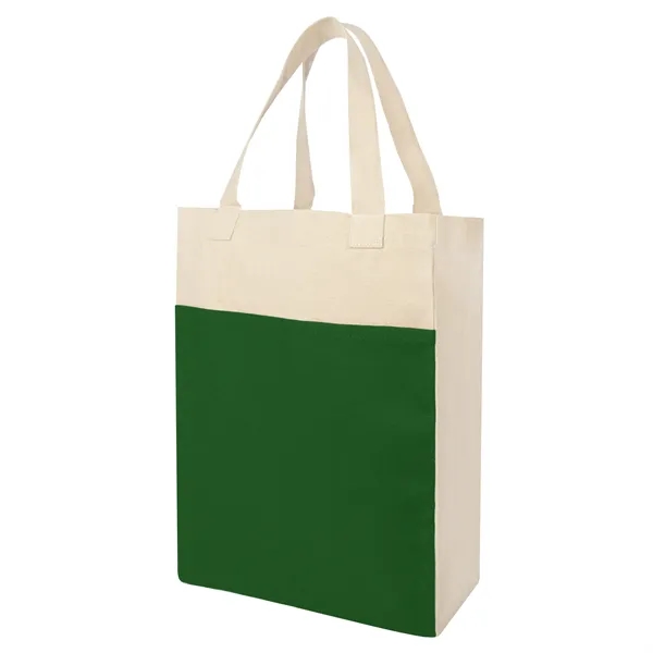 Green/Natural color option for Canvas Shopper Tote Bag