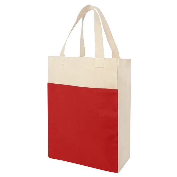 Red/Natural color option for Canvas Shopper Tote Bag