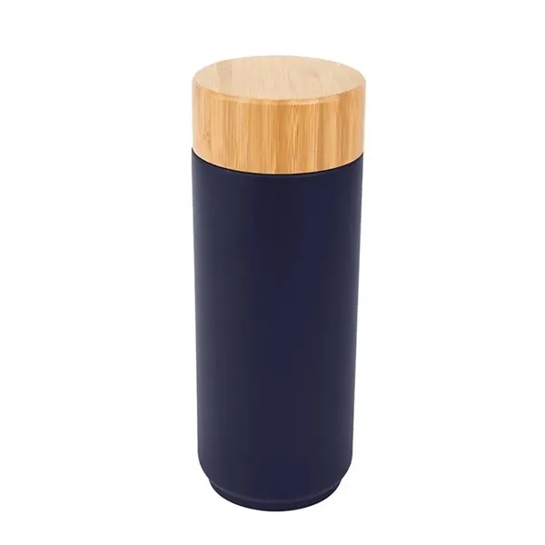 Navy color option for 16 Oz. Stainless Steel Coral Bottle With Bamboo Lid