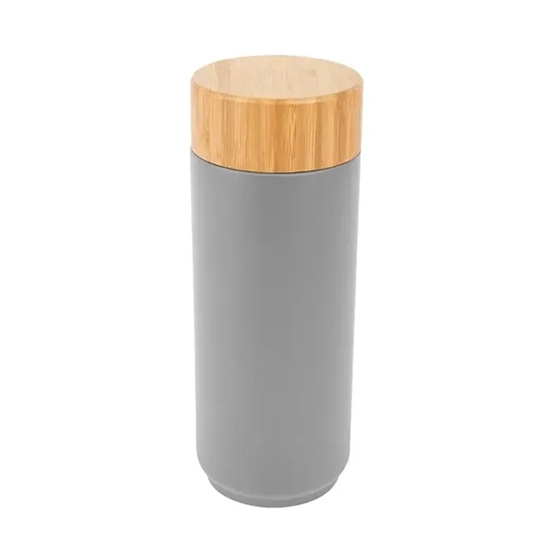 Silver color option for 16 Oz. Stainless Steel Coral Bottle With Bamboo Lid