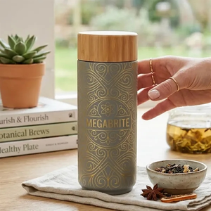Photo of 16 Oz. Stainless Steel Coral Bottle With Bamboo Lid