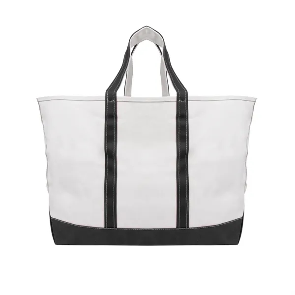 Natural With Black color option for Below Deck Cotton Canvas Tote Bag