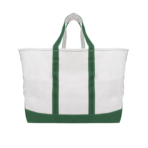 Natural With Forest Green color option for Below Deck Cotton Canvas Tote Bag