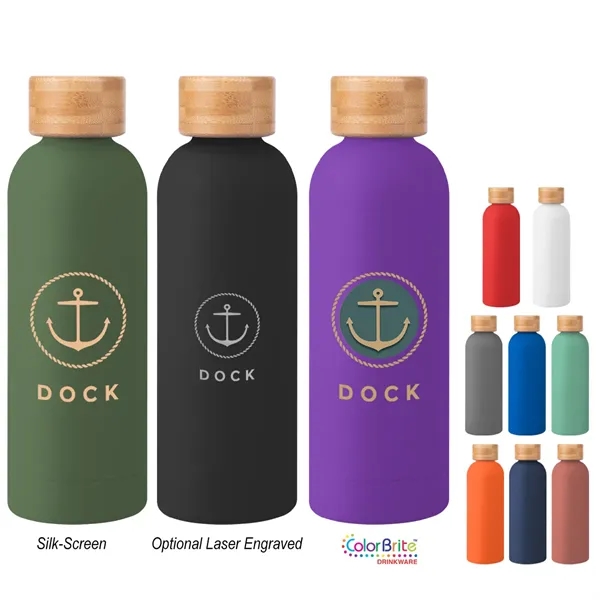 Bamboo Lid color option for 17 Oz. Stainless Steel Bottle With Bamboo Lid