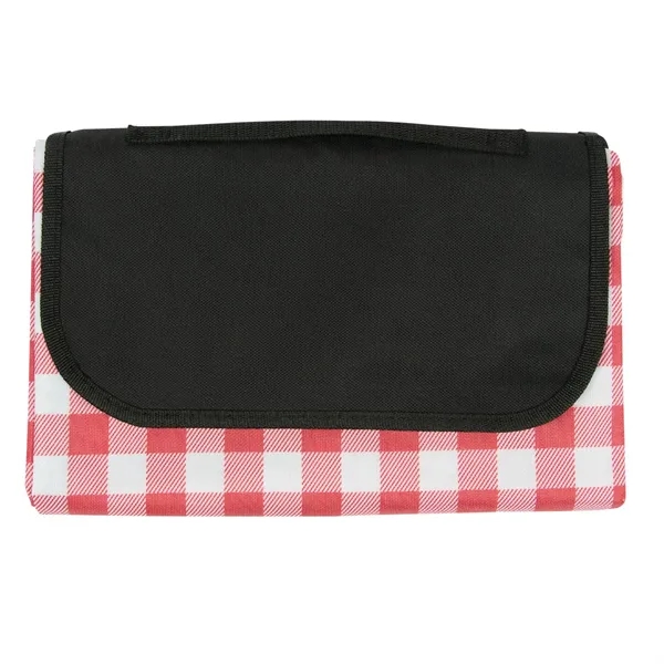 Red With White color option for Polyester Roll Up Picnic Blanket